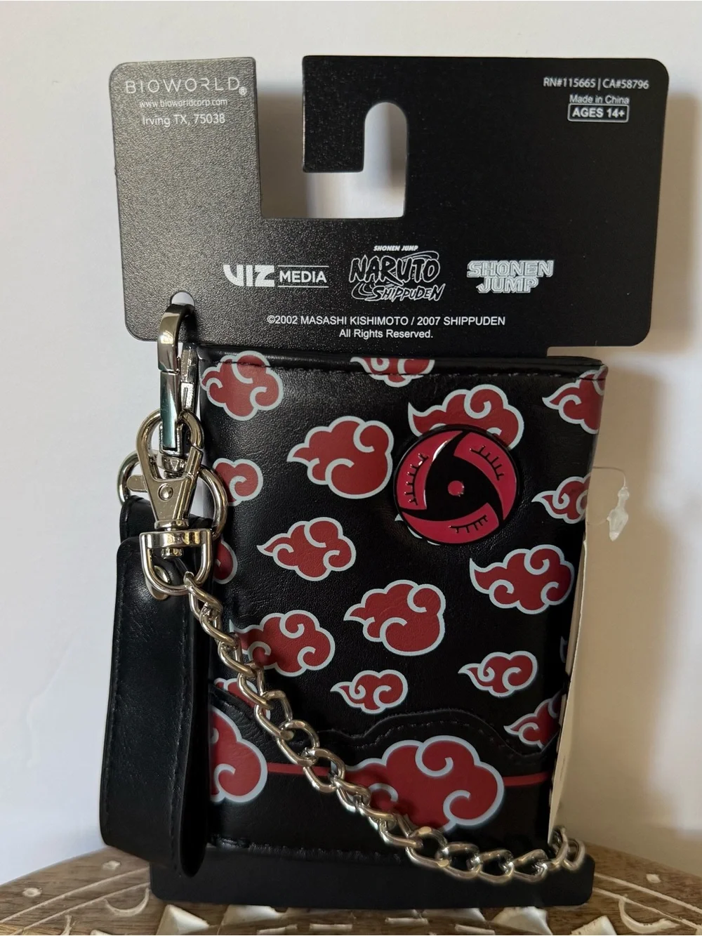 Naruto Shippuden Akatsuki Clouds Trifold Wallet Wristlet New